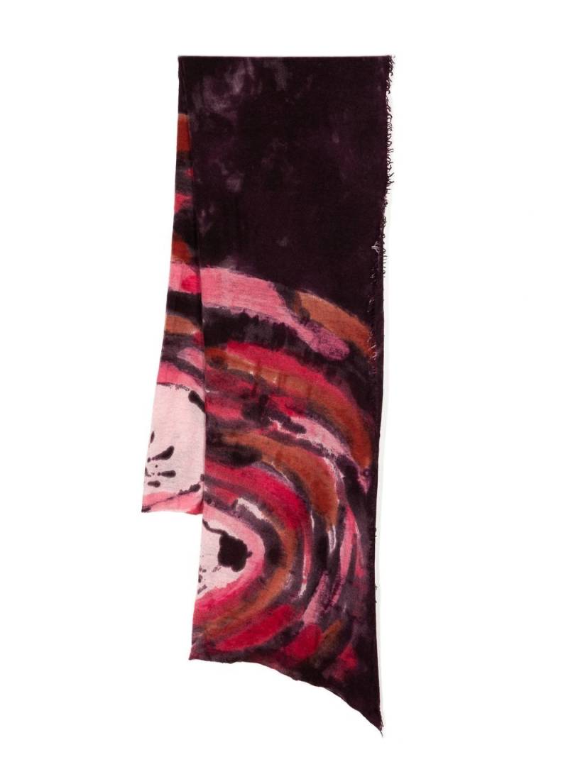 Faliero Sarti abstract-print fine-knit scarf - Purple von Faliero Sarti