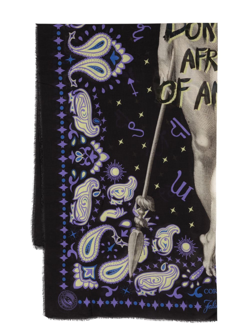 Faliero Sarti all-over graphic-print scarf - Black von Faliero Sarti