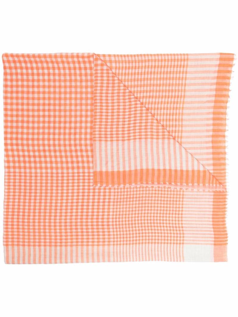 Faliero Sarti check pattern scarf - Orange von Faliero Sarti