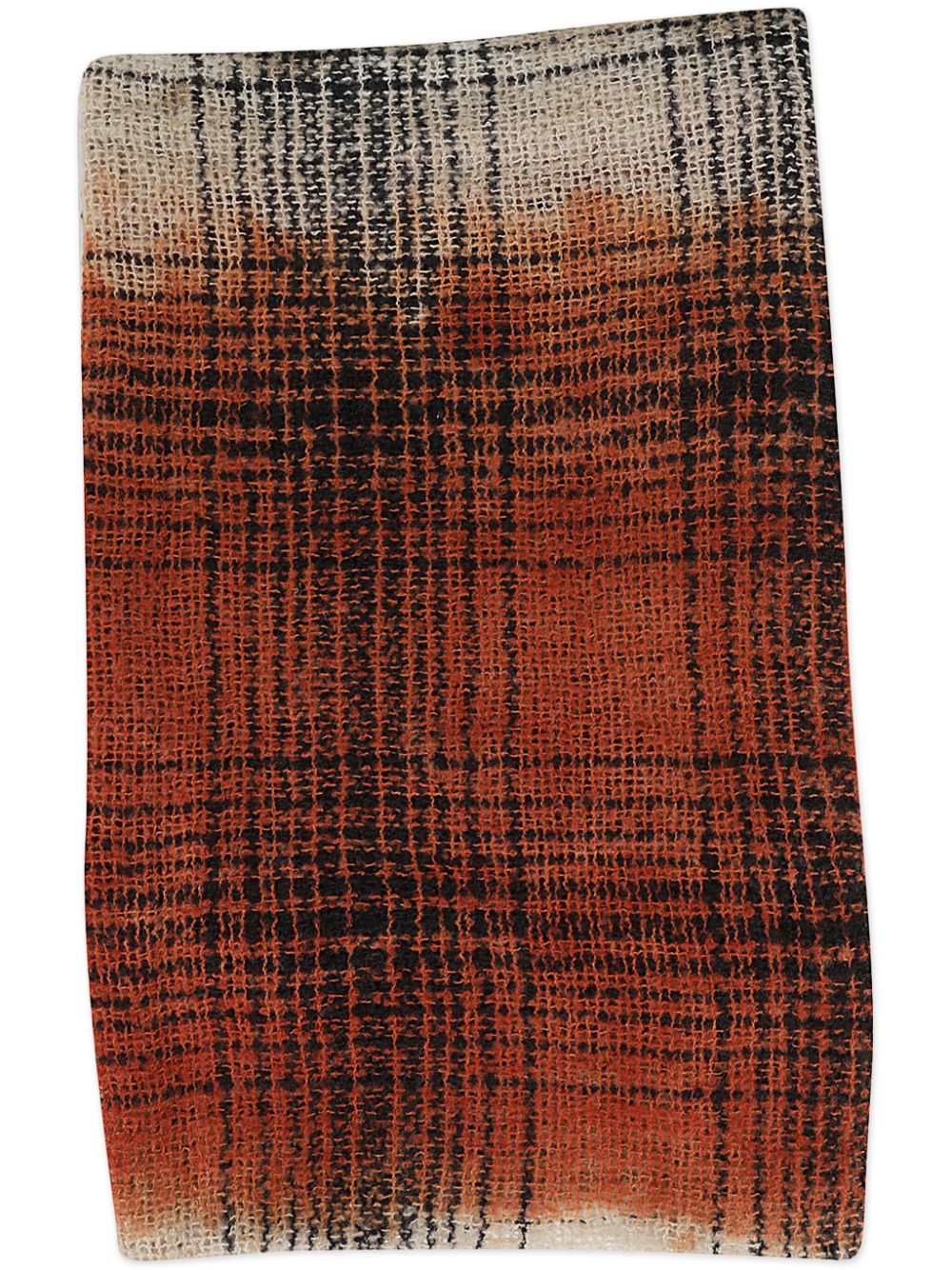 Faliero Sarti checked raw-cut scarf - Orange von Faliero Sarti