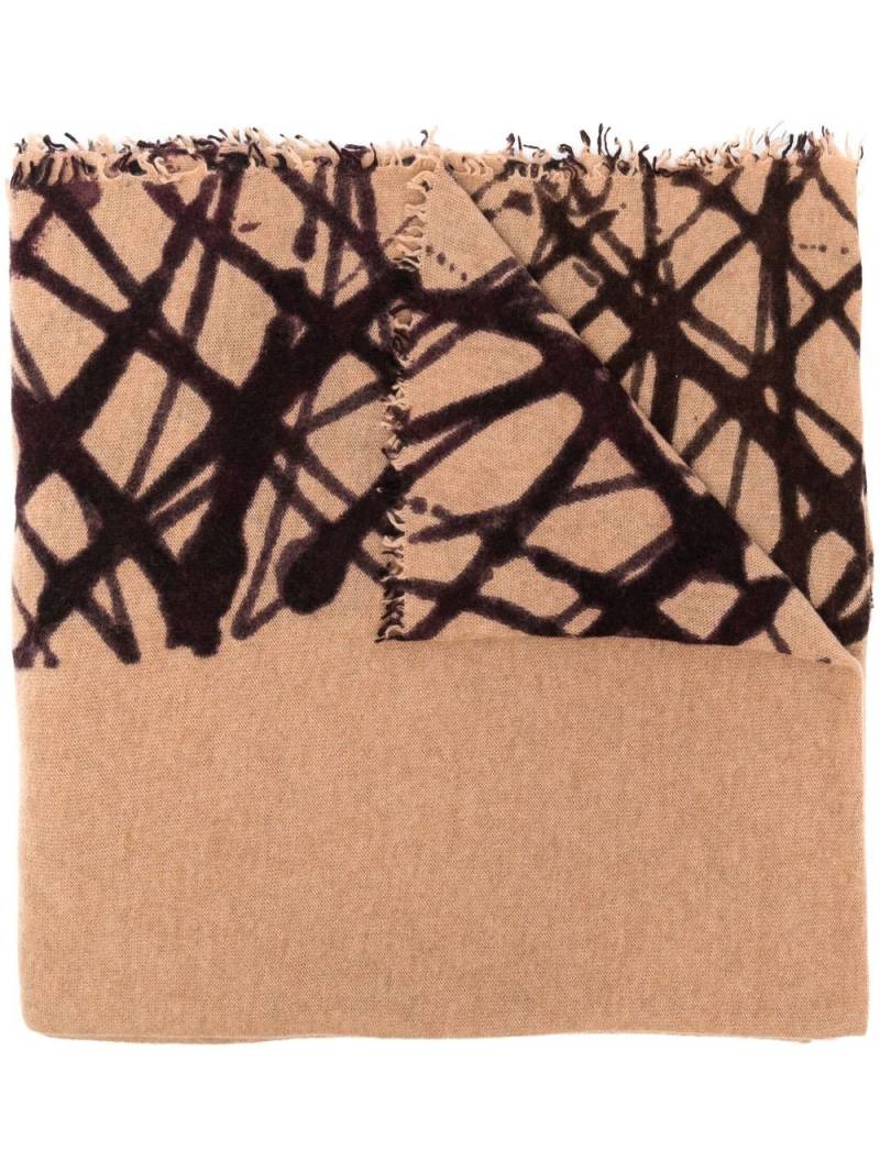 Faliero Sarti graphic-print cotton scarf - Brown von Faliero Sarti