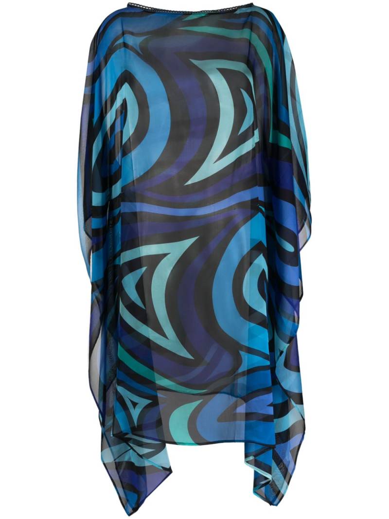 Faliero Sarti graphic-print silk-blend dress - Blue von Faliero Sarti