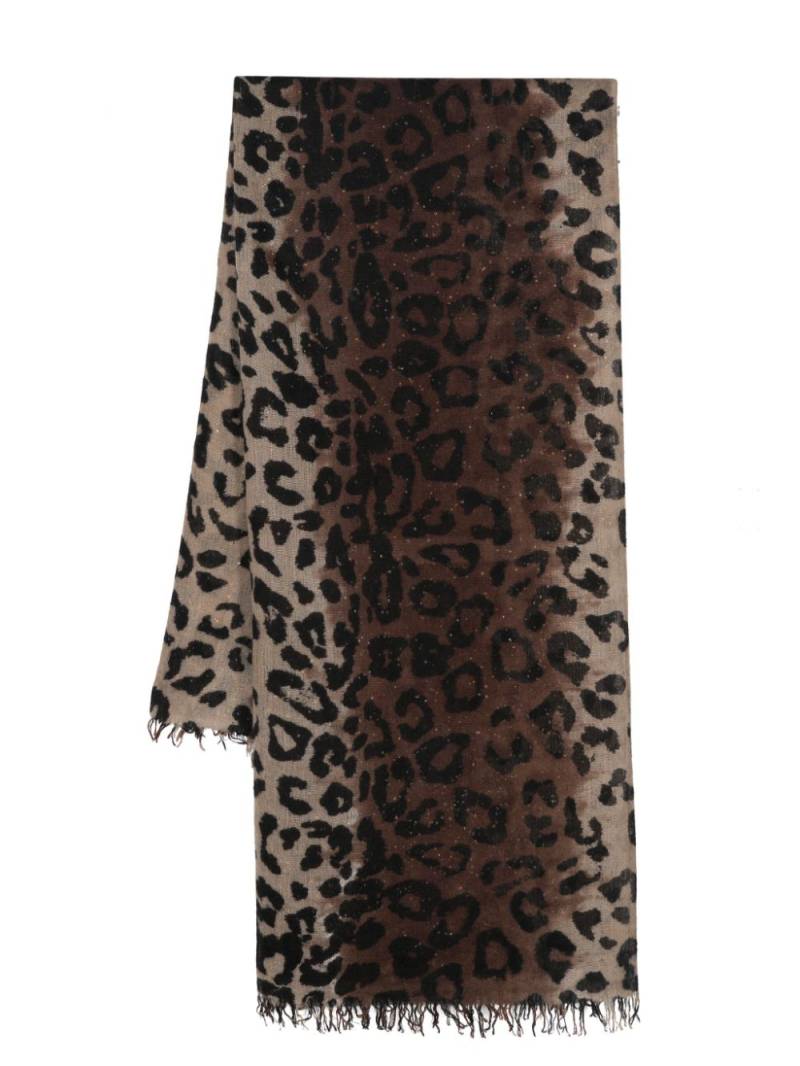 Faliero Sarti leopard-print scarf - Brown von Faliero Sarti