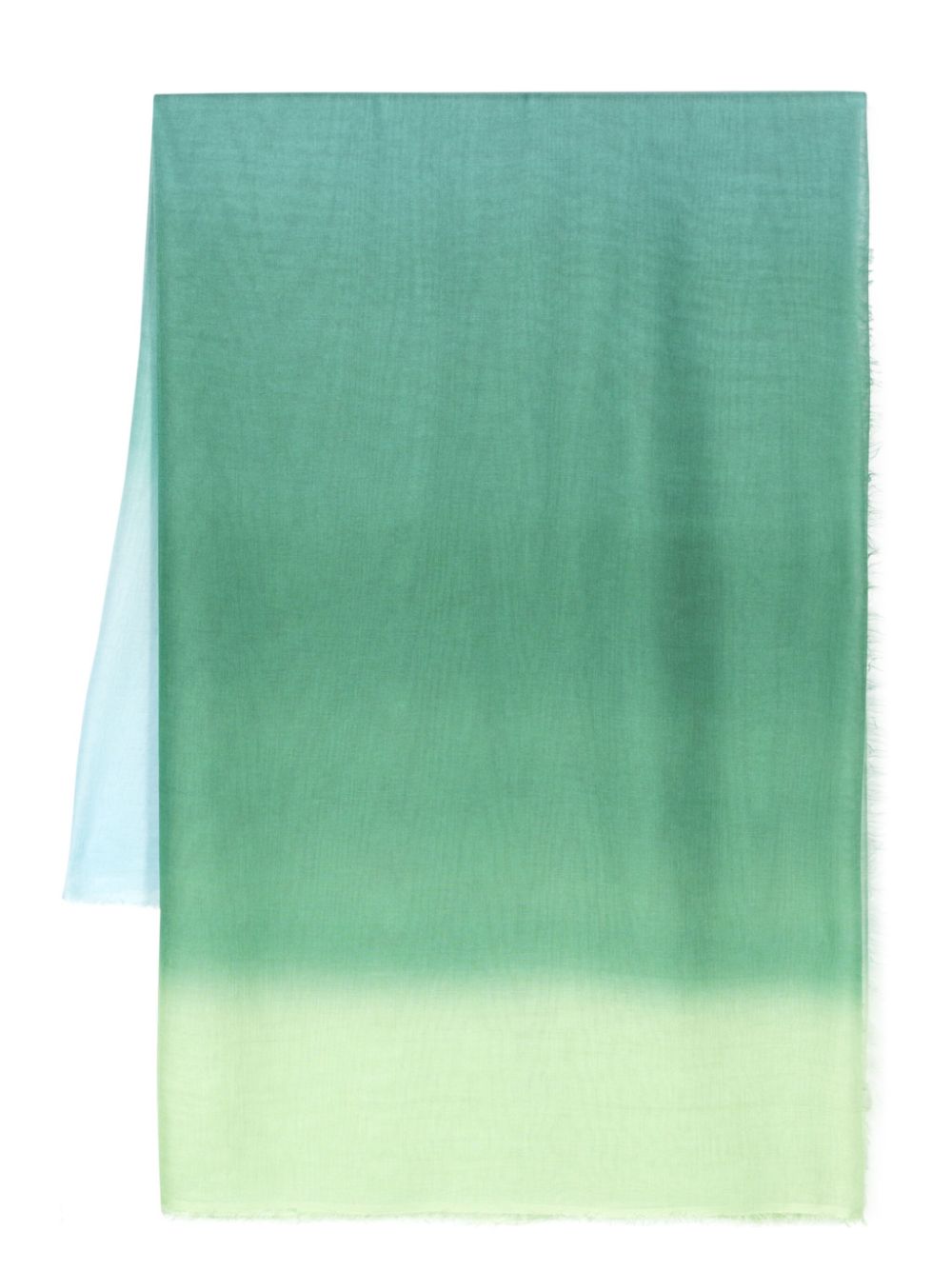 Faliero Sarti ombré-effect frayed-edge scarf - Green von Faliero Sarti