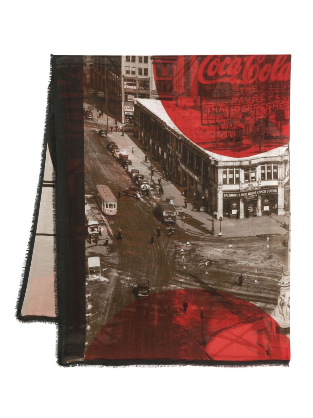 Faliero Sarti photograph-print modal-blend scarf - Red von Faliero Sarti