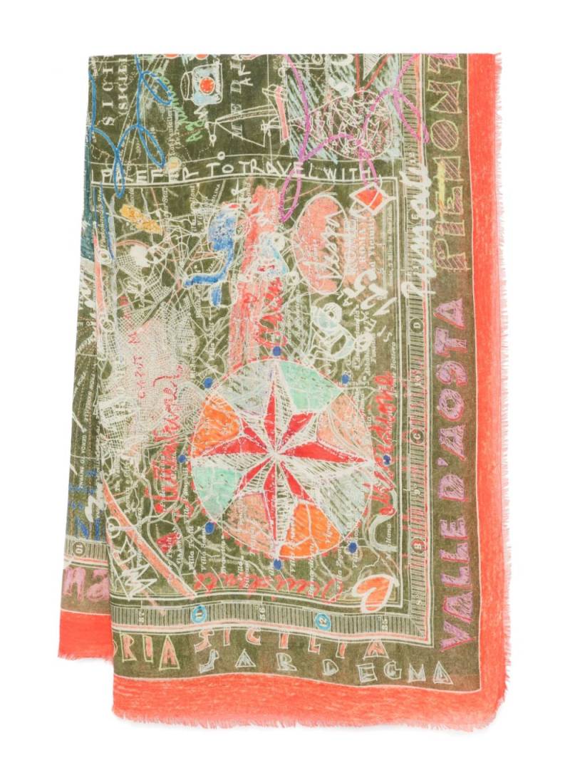 Faliero Sarti x Paolo Fiumi Italy scarf - Green von Faliero Sarti