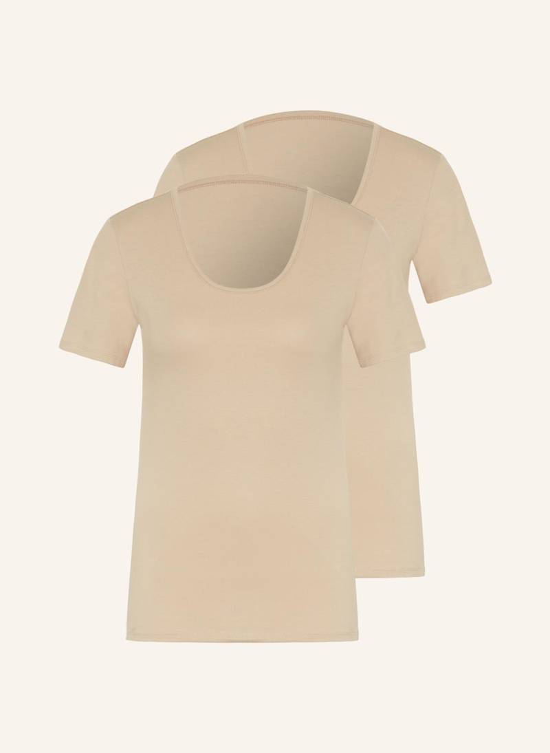 Falke 2er-Pack T-Shirts Daily Comfort braun von Falke