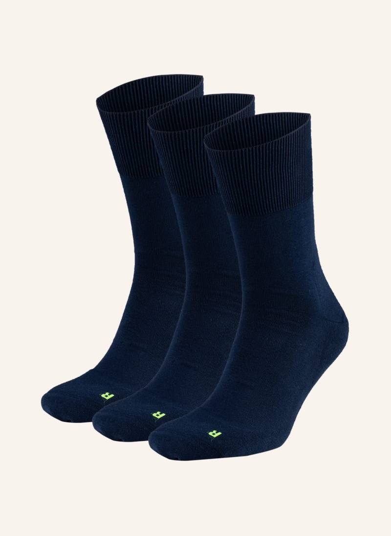 Falke 3er-Pack Socken Run blau von Falke