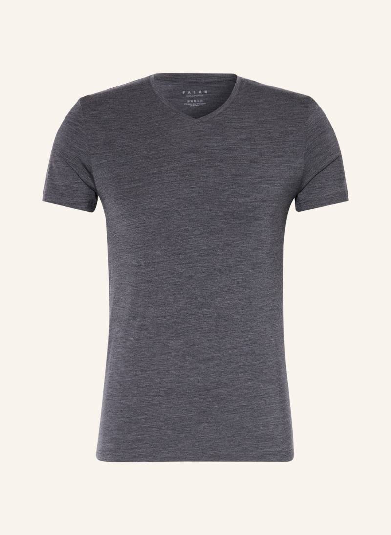 Falke V-Shirt Daily Climawool Mit Merinowolle grau von Falke