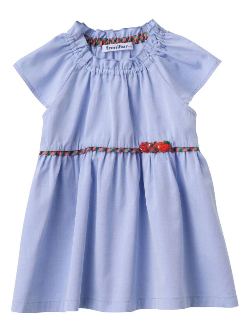 familiar apple-embroidered cotton dress - Blue von familiar