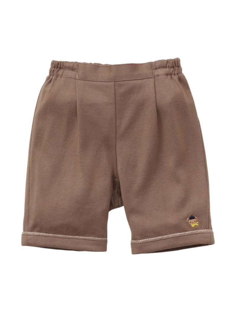 Familiar bear-embroidered cotton trousers - Brown von Familiar