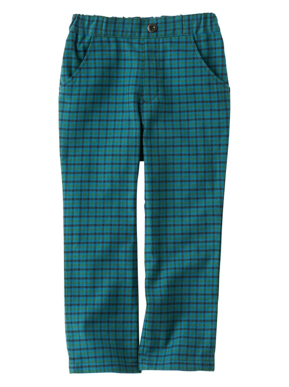 Familiar checked cotton-blend trousers - Blue von Familiar