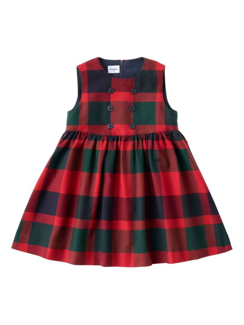 Familiar checked cotton-wool dress - Red von Familiar