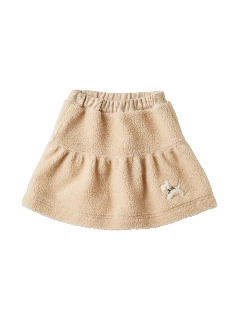 familiar dog-appliquéd fleece skirt - Neutrals von familiar