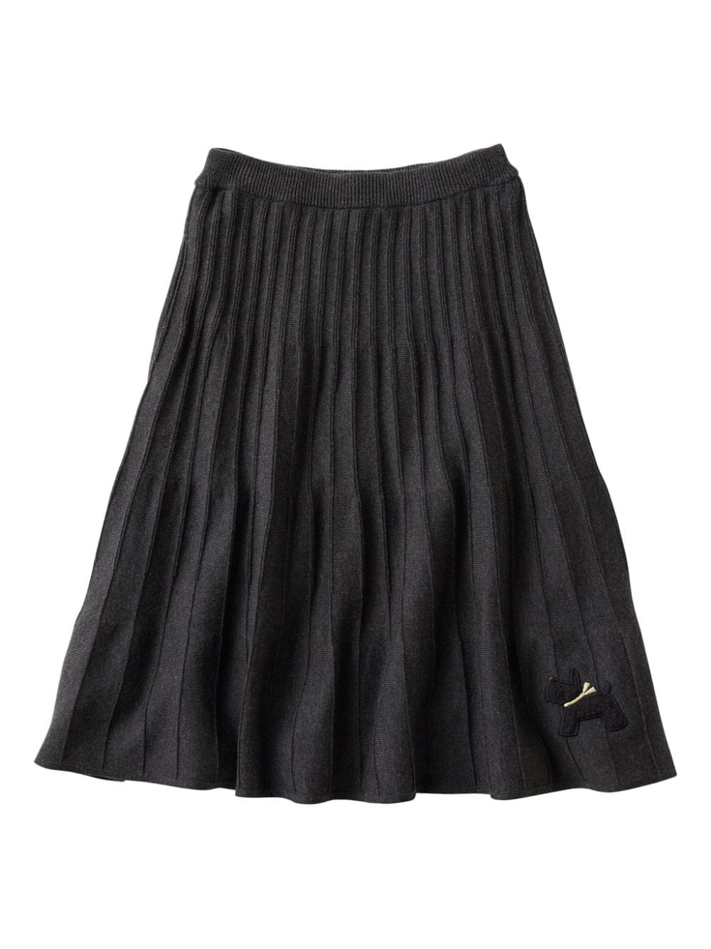 familiar dog-appliquéd knitted skirt - Grey von familiar