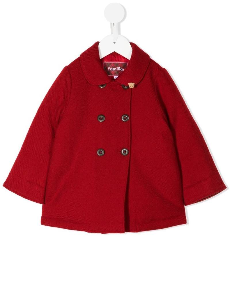 Familiar double-breasted wool coat - Red von Familiar