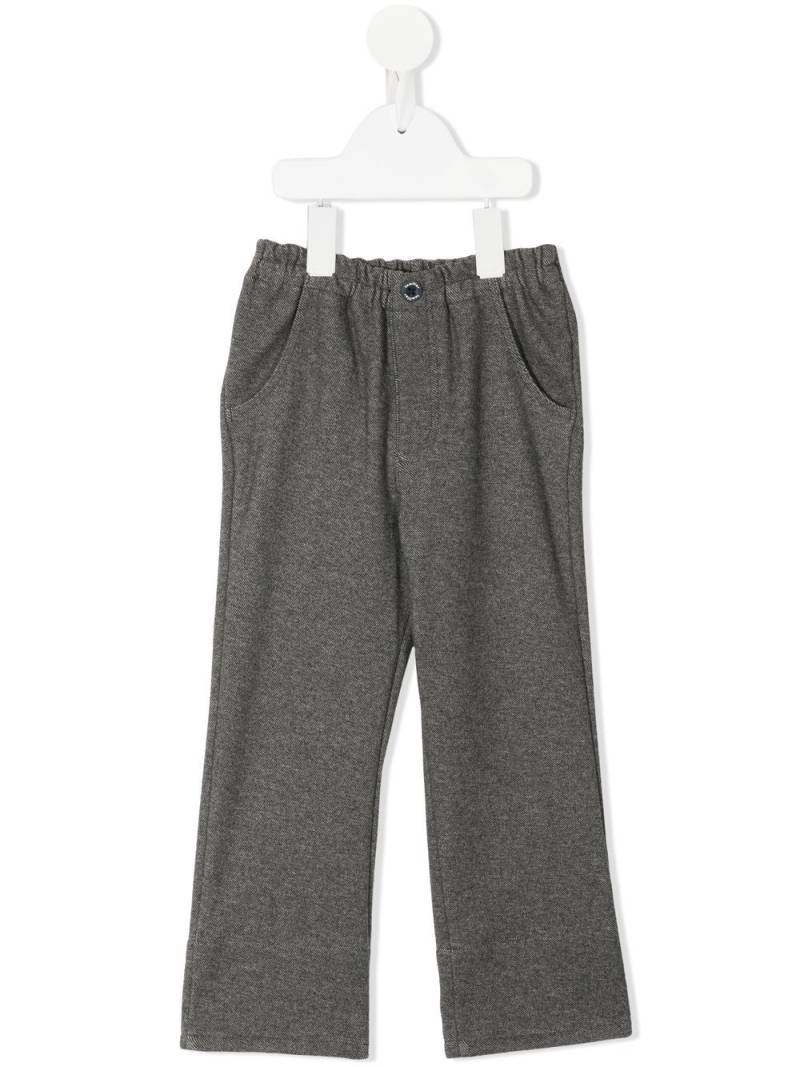 familiar elasticated-waist straight-leg trousers - Grey von familiar