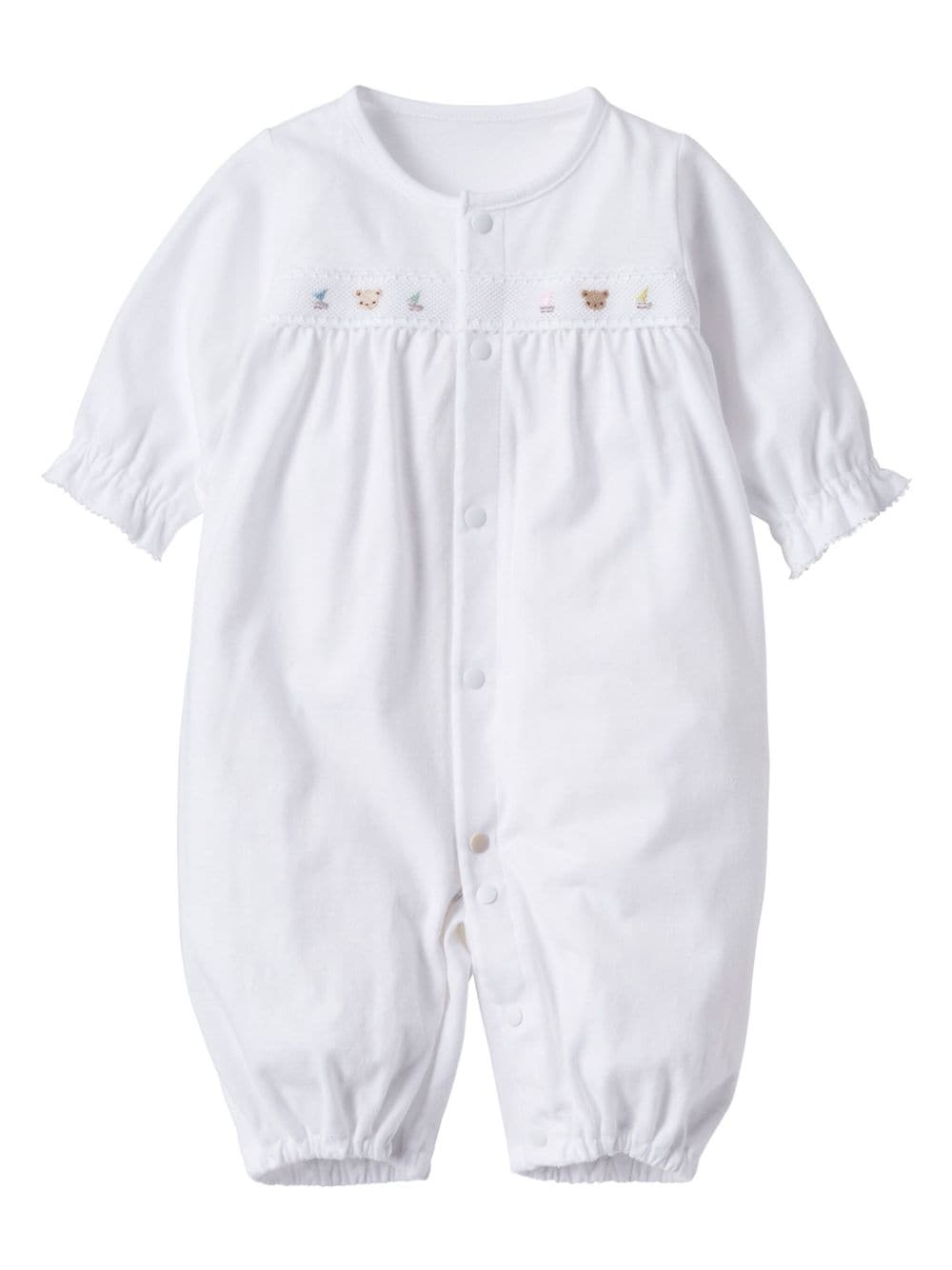 familiar emboidered motif cotton romper - White von familiar