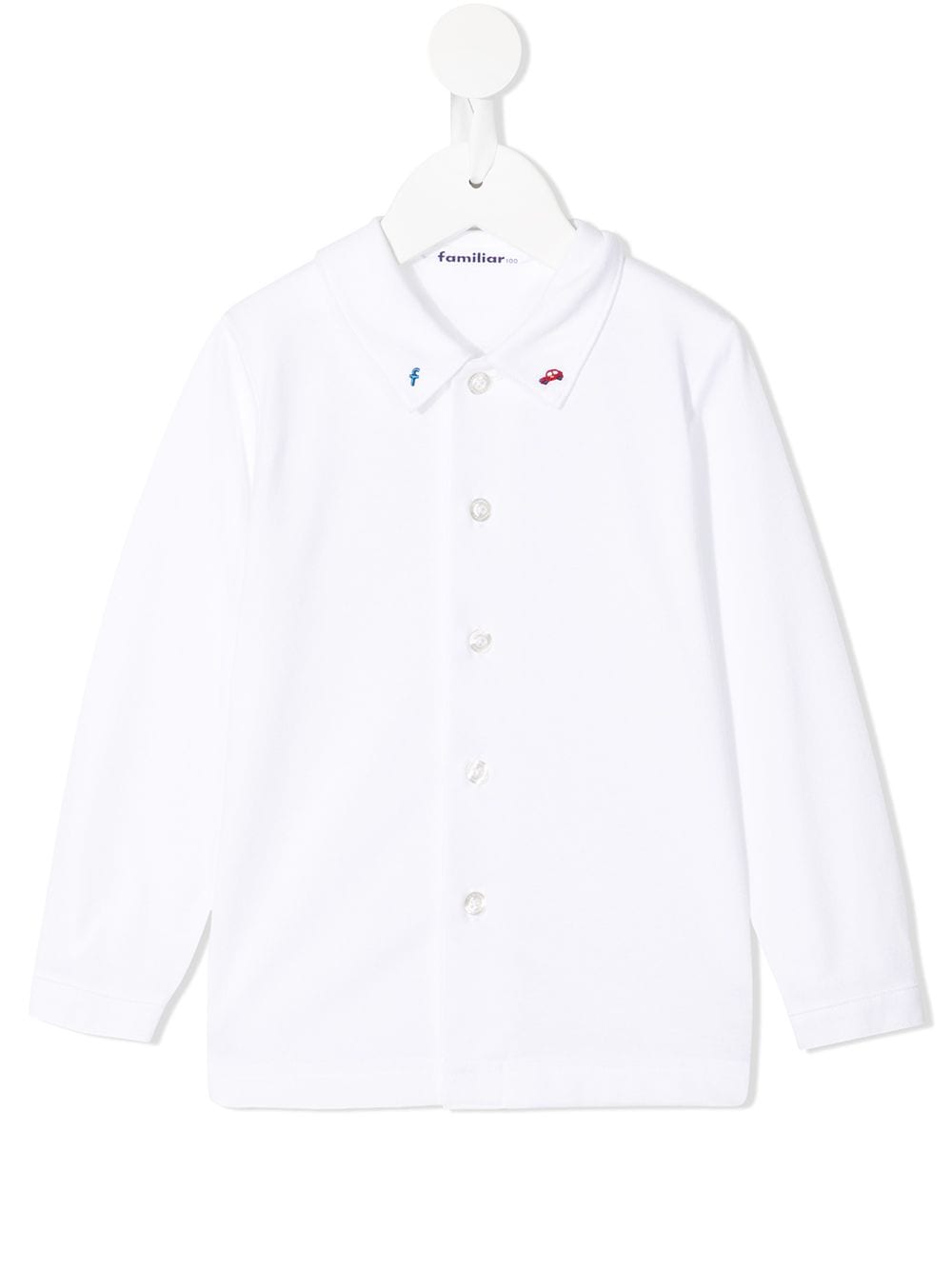 Familiar embroidered-collar shirt - White von Familiar