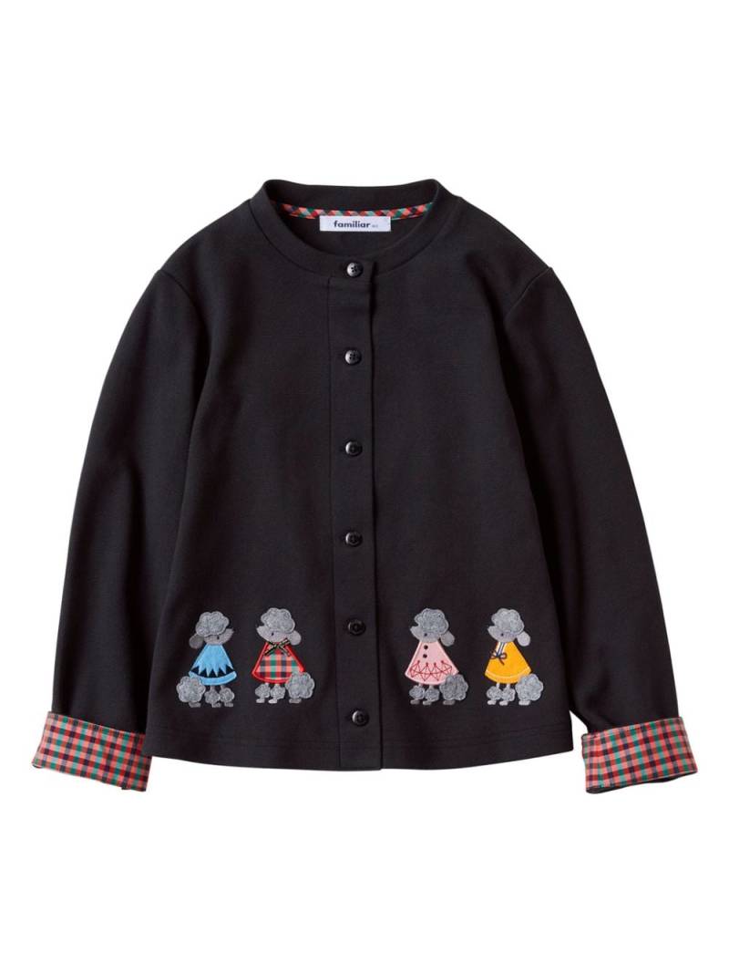 Familiar embroidered motif cotton cardigan - Black von Familiar