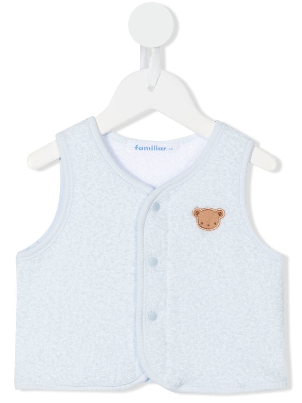 Familiar embroidered teddy-bear detail vest - Blue von Familiar
