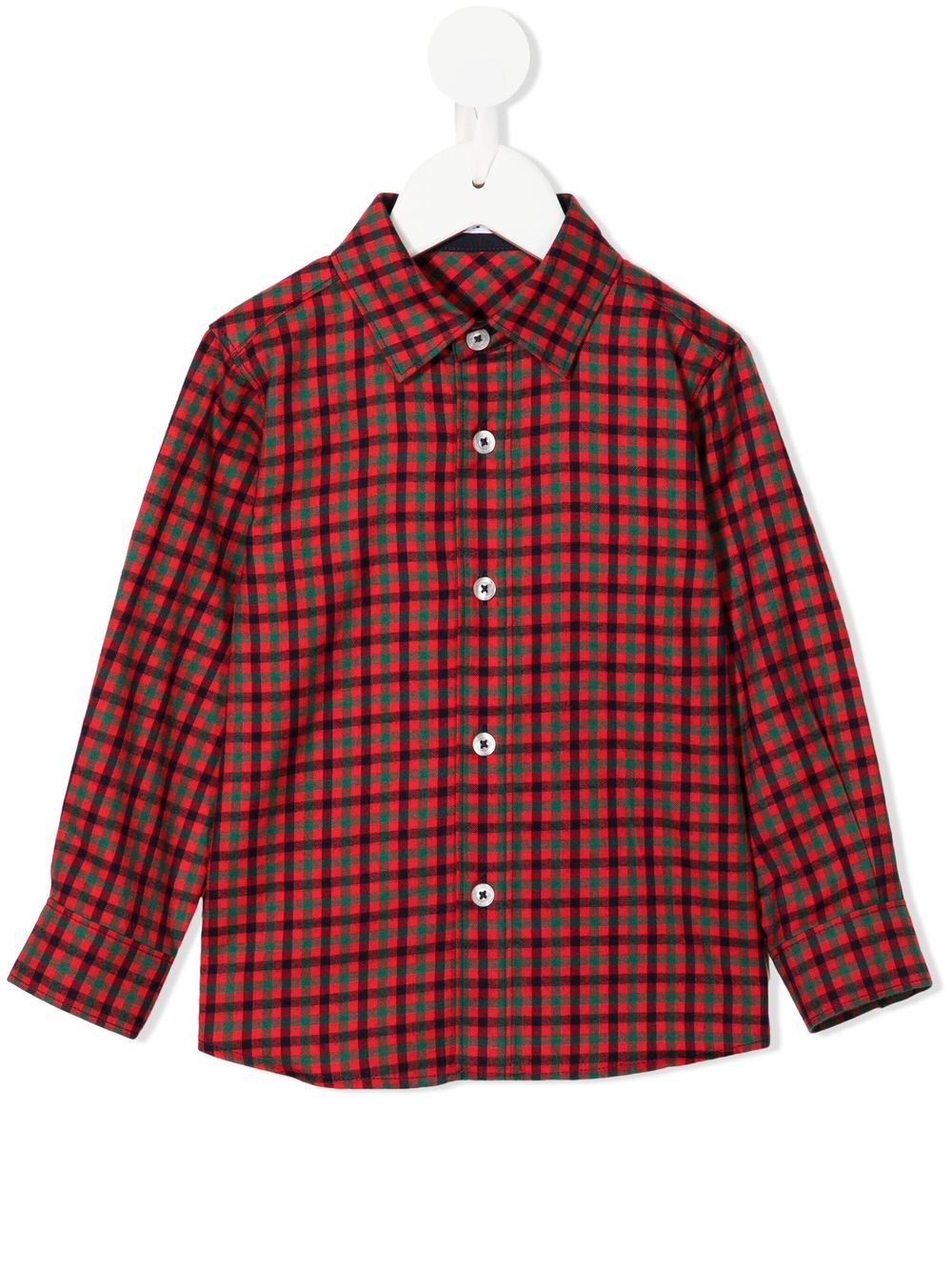 familiar gingham-check long-sleeve shirt - Red von familiar