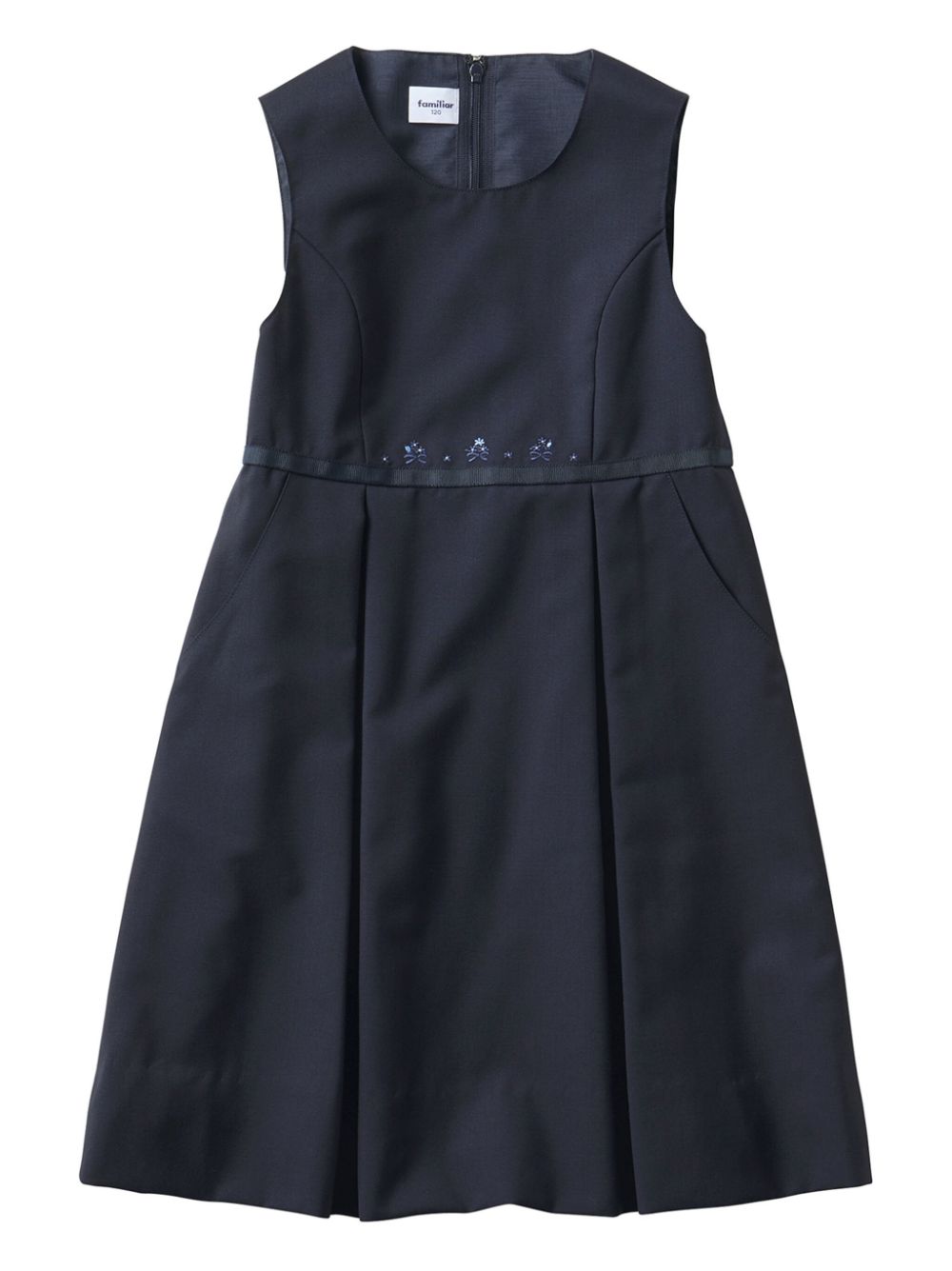 Familiar motif-embroidered wool dress - Blue von Familiar