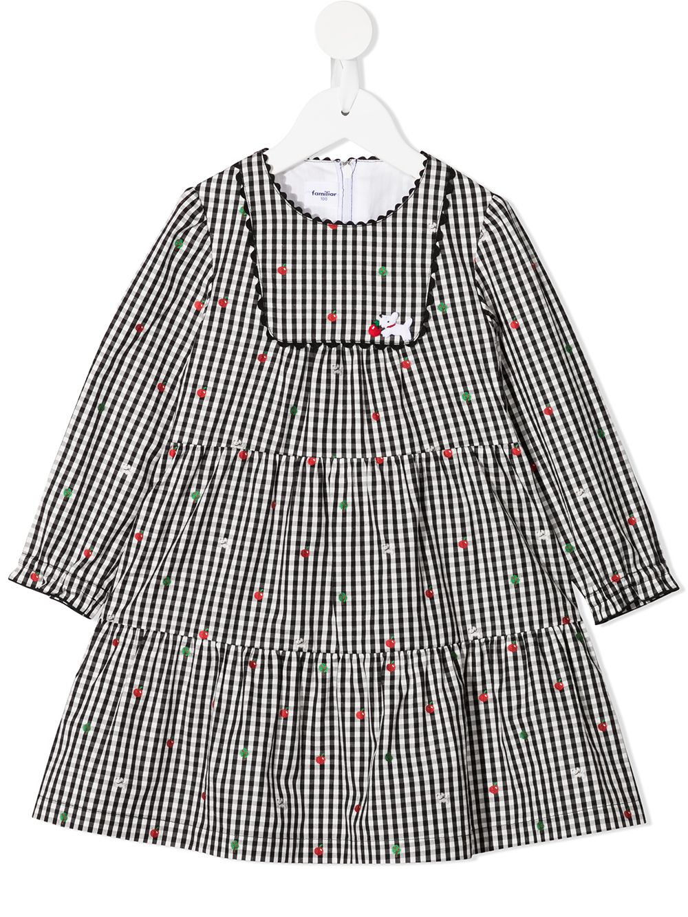 familiar motif-print gingham dress - White von familiar