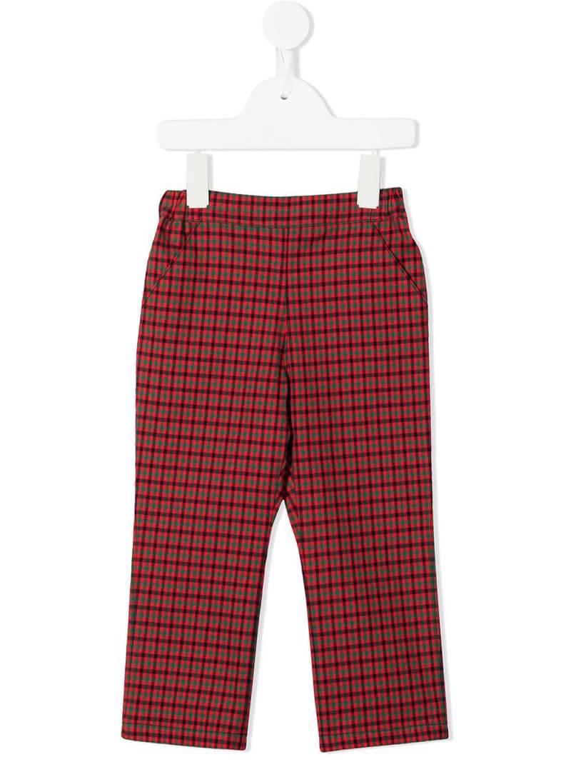 familiar plaid-check print trousers - Red von familiar