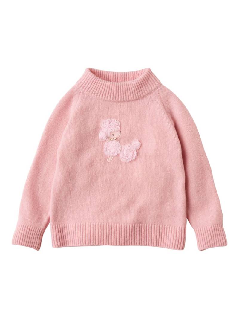 familiar poodle-appliquéd wool jumper - Pink von familiar