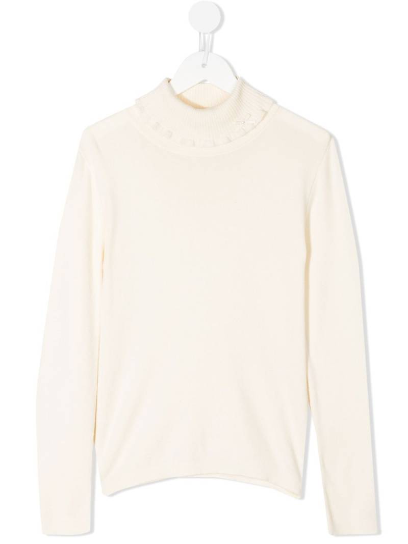 familiar roll-neck knit jumper - Neutrals von familiar