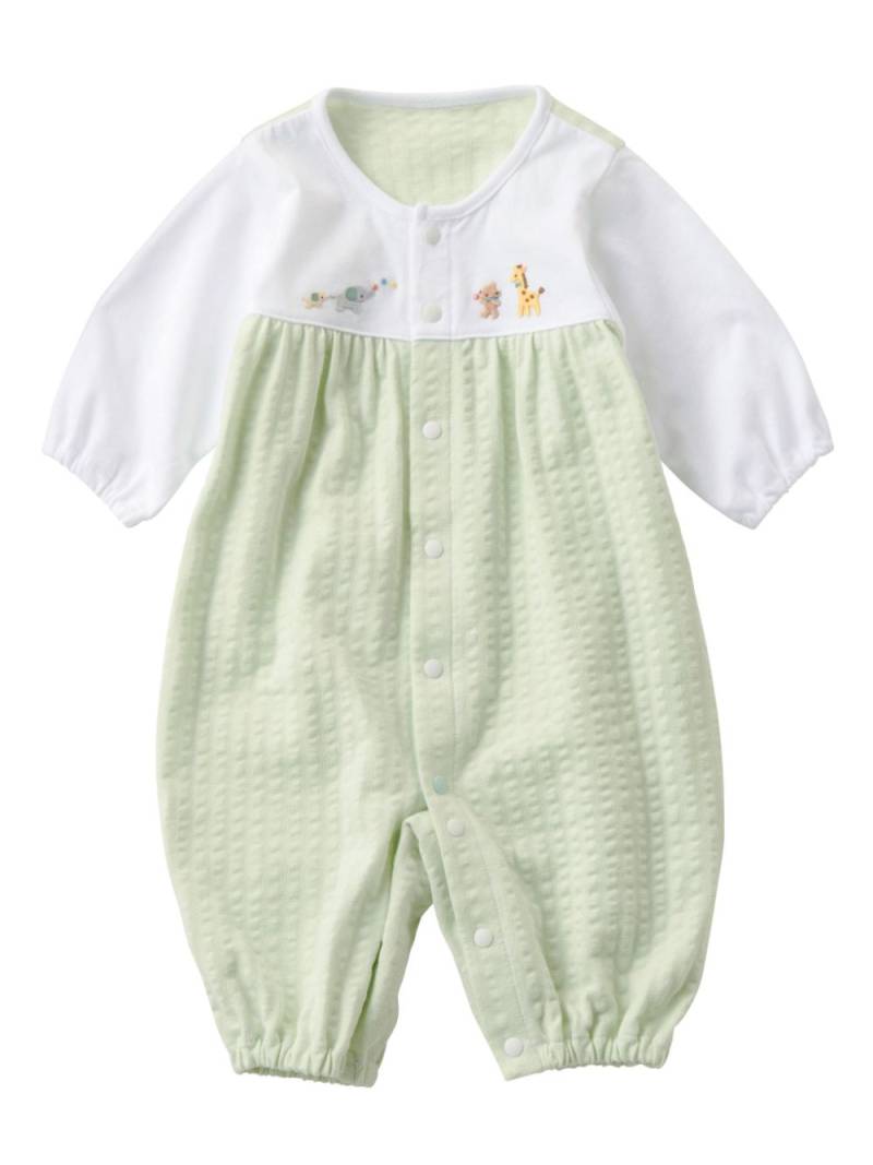 familiar round-neck cotton romper - Green von familiar