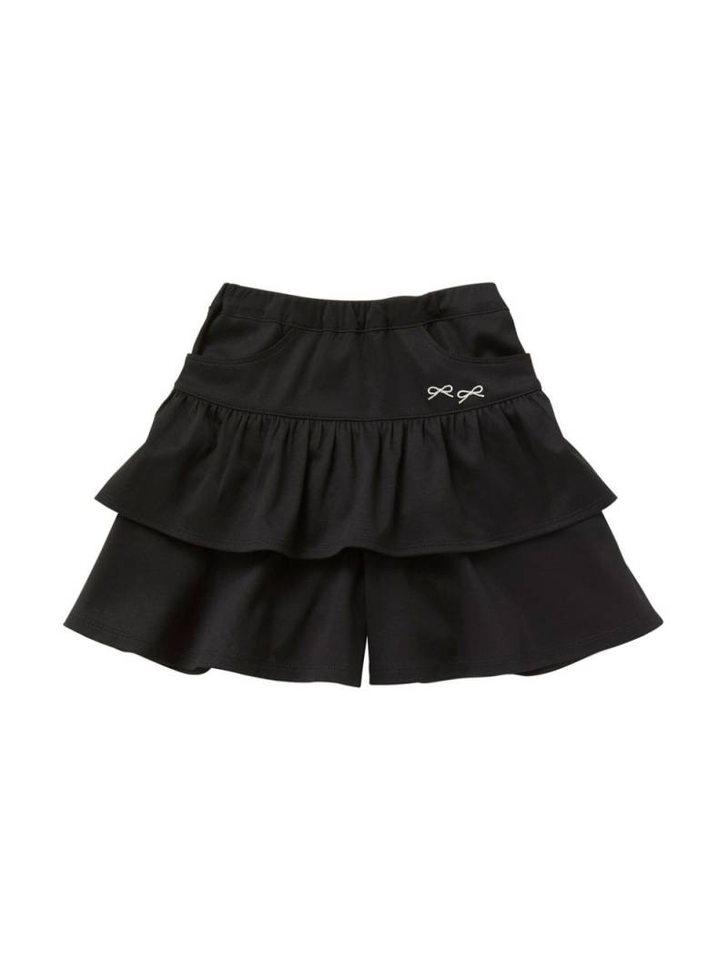 familiar ruffled cotton shorts - Black von familiar