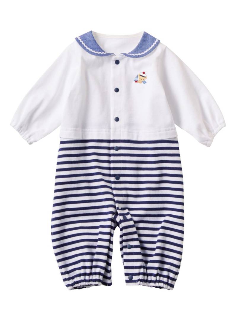 Familiar striped cotton romper - Blue von Familiar