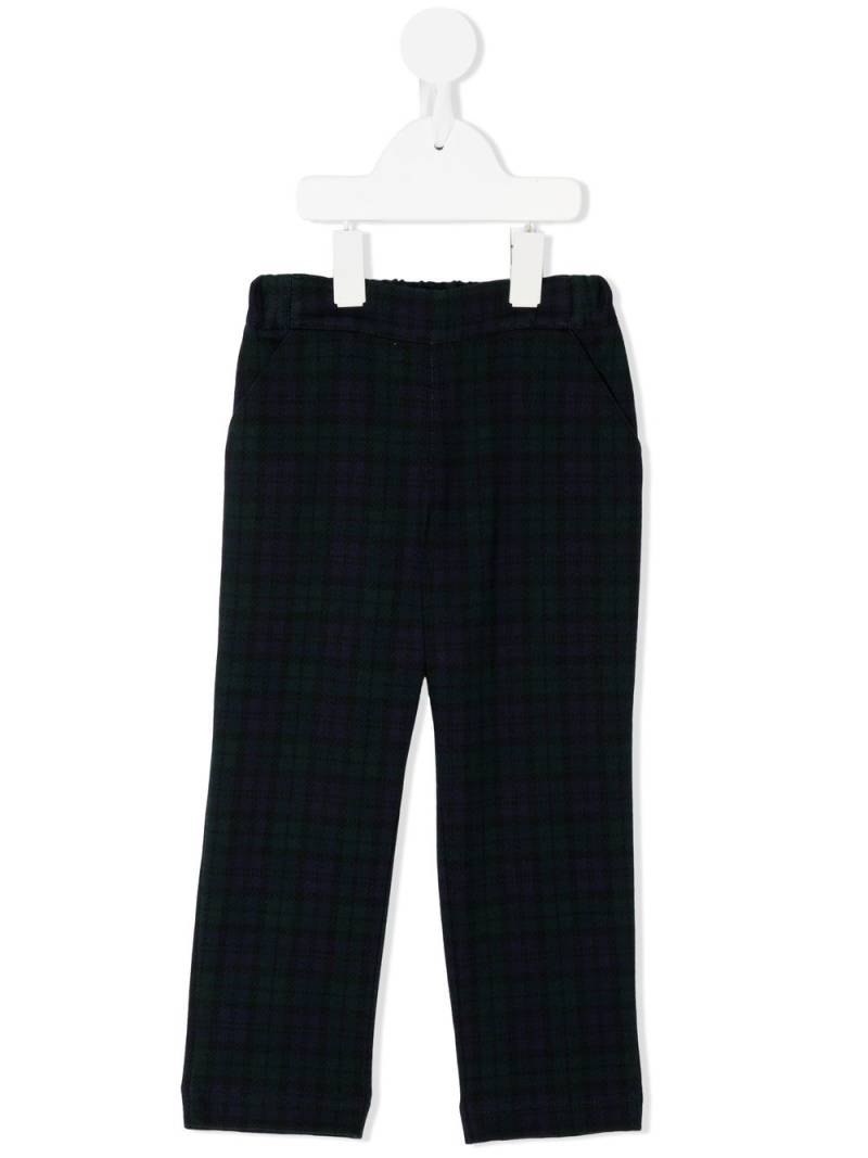 familiar tartan-pattern straight-leg trousers - Green von familiar