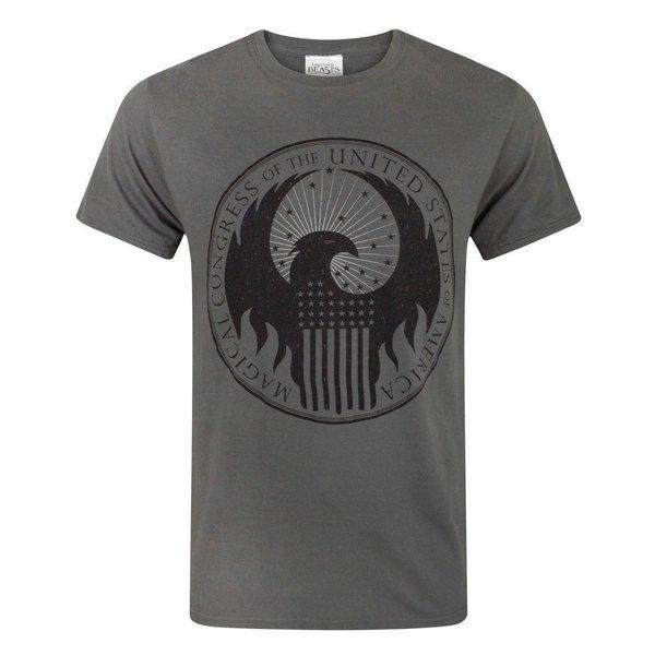 Fantastic Beasts And Where To Find Them - MACUSA Symbol TShirt, für Herren, Charcoal Black, Größe M von Fantastic Beasts And Where To Find Them