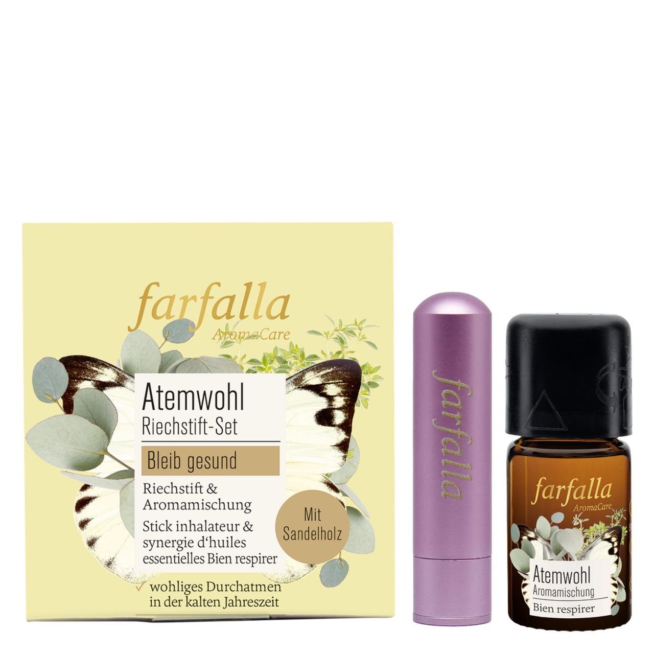 Farfalla Bleib gesund - Riechstift Set Atemwohl von Farfalla