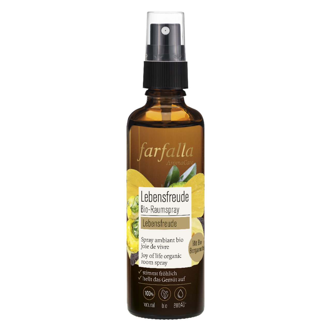 Farfalla Lebensfreude - Bergamotte Lebensfreude Bio-Raumspray Farfalla Lebensfreude - Bergamotte Lebensfreude Bio-Raumspray von Farfalla