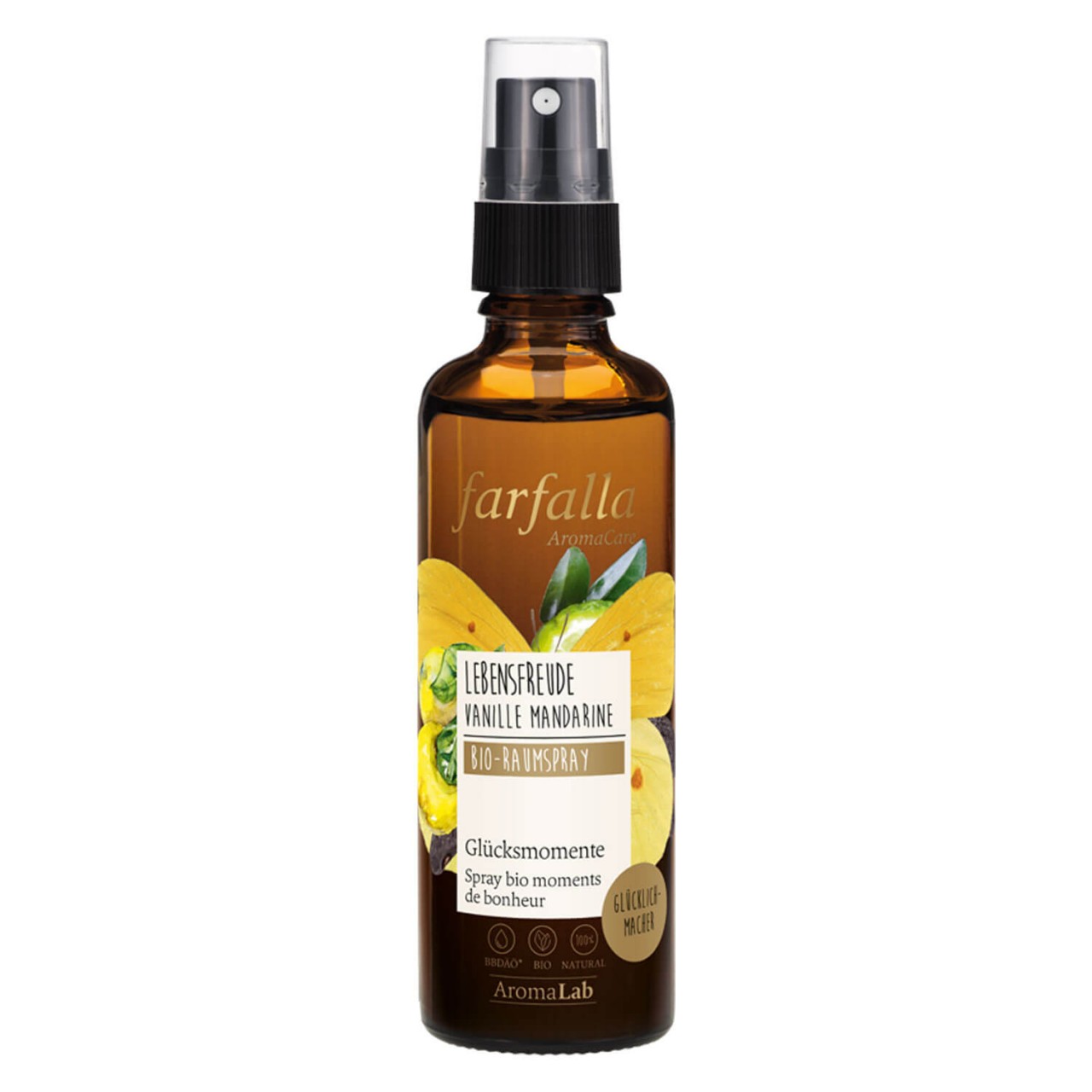 Farfalla Lebensfreude - Vanille-Mandarine, Glücksmomente Bio-Raumspray Farfalla Lebensfreude - Vanille-Mandarine, Glücksmomente Bio-Raumspray von Farfalla