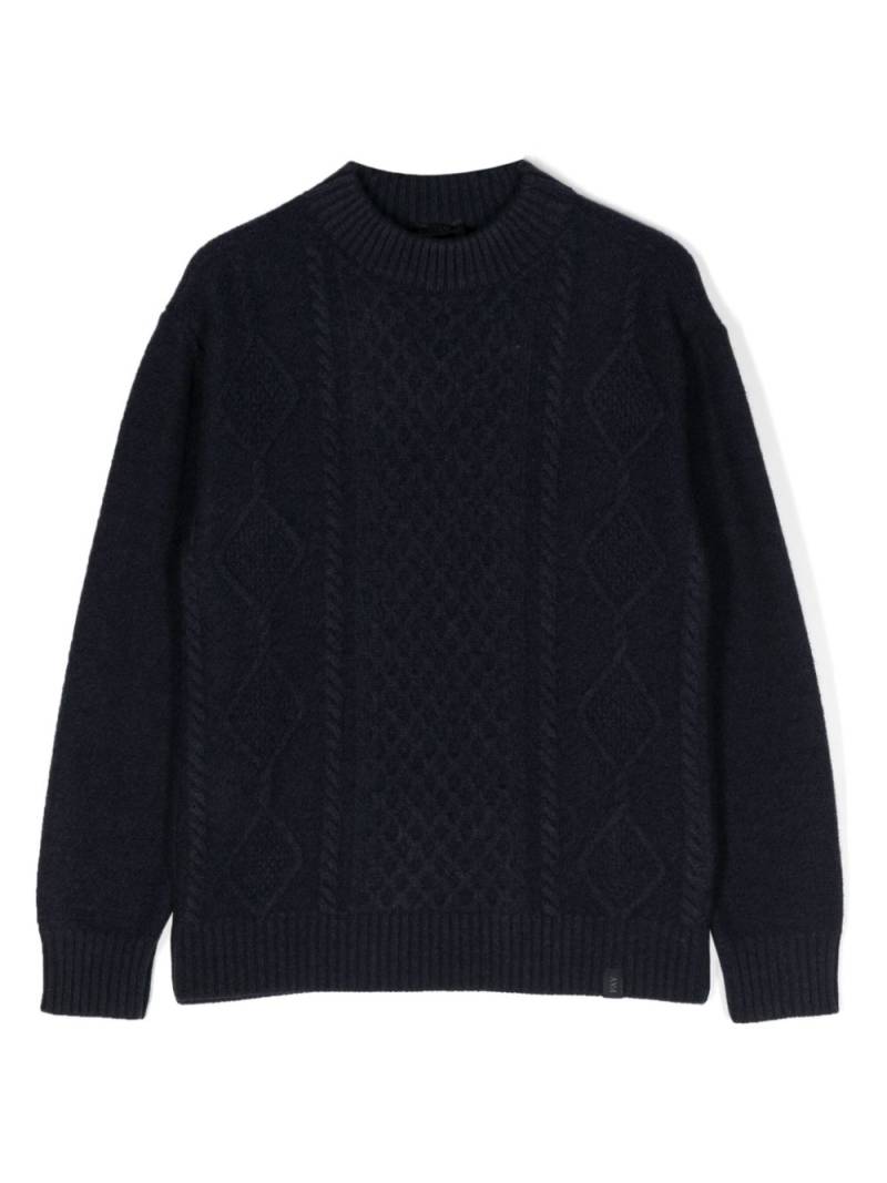 Fay Kids cable-knit wool jumper - Blue von Fay Kids