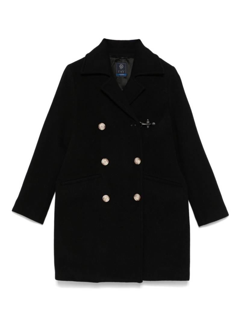 Fay Kids double-breasted coat - Black von Fay Kids