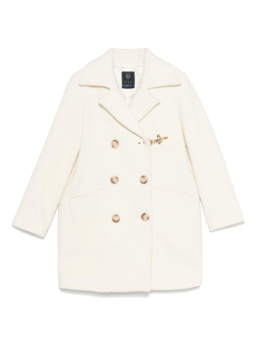 Fay Kids double-breasted coat - White von Fay Kids