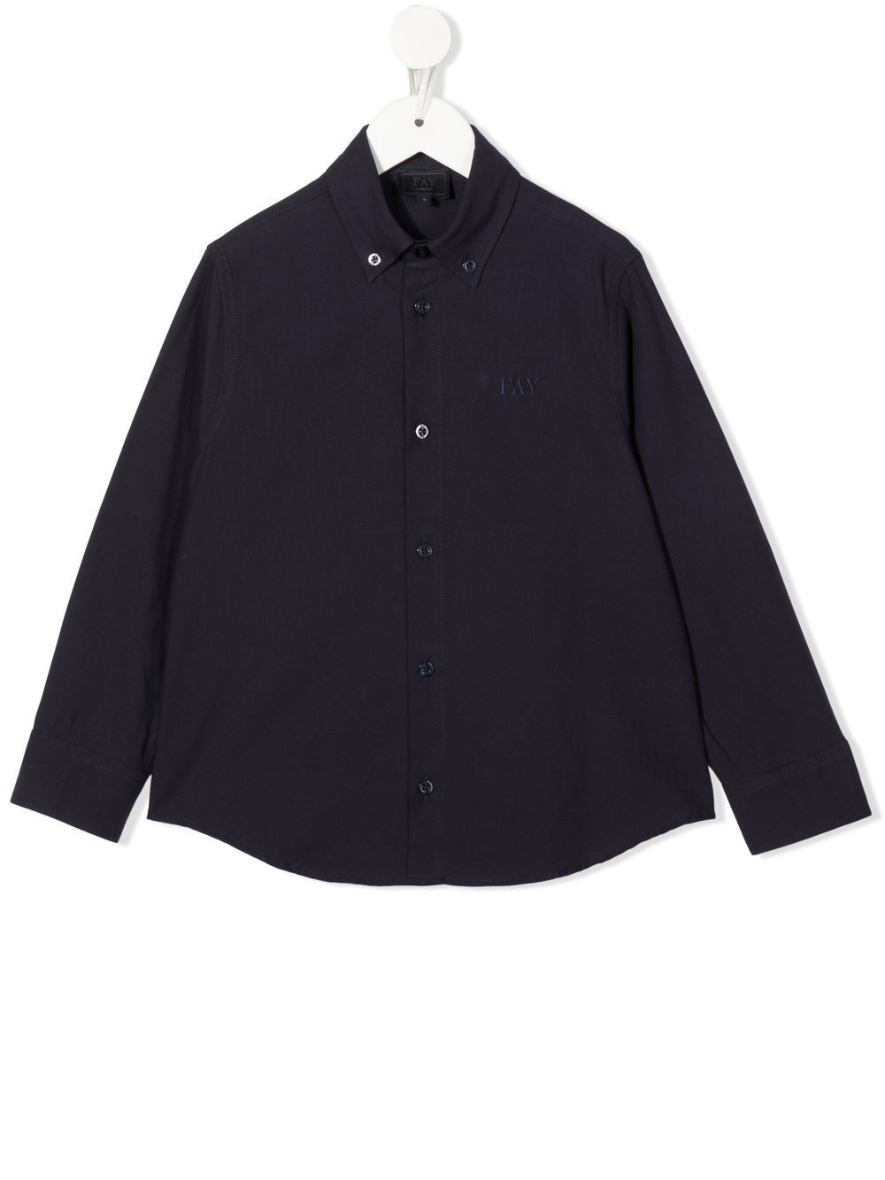 Fay Kids embroidered logo button-collar shirt - Blue von Fay Kids