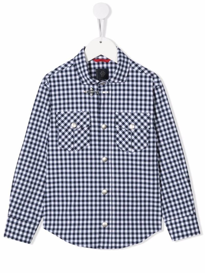 Fay Kids gingham check print shirt - Blue von Fay Kids