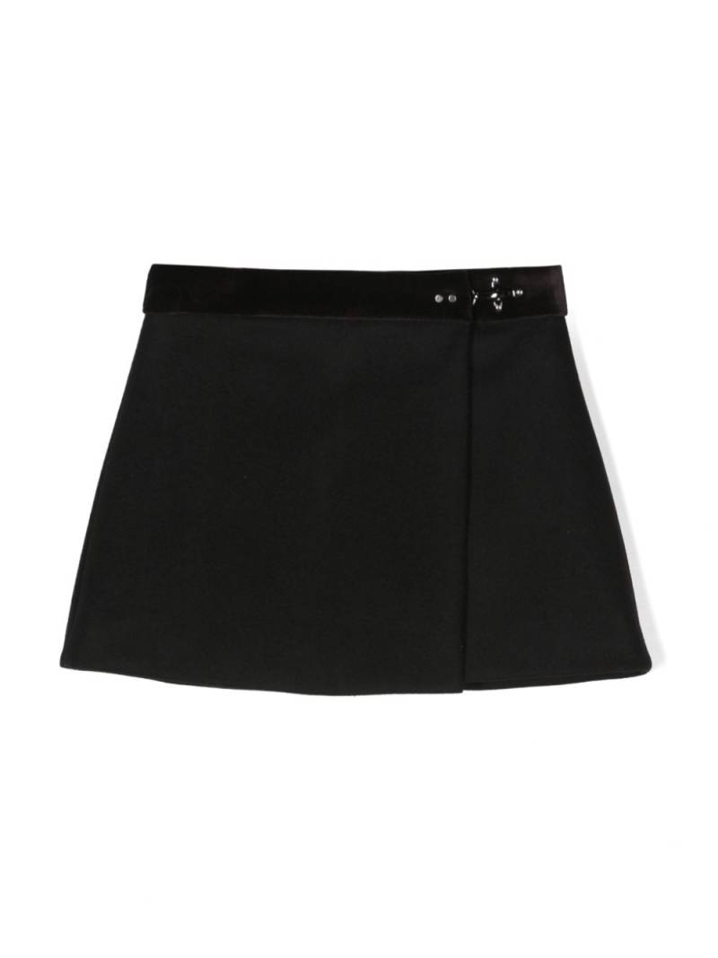 Fay Kids hook-detail wrap miniskirt - Black von Fay Kids