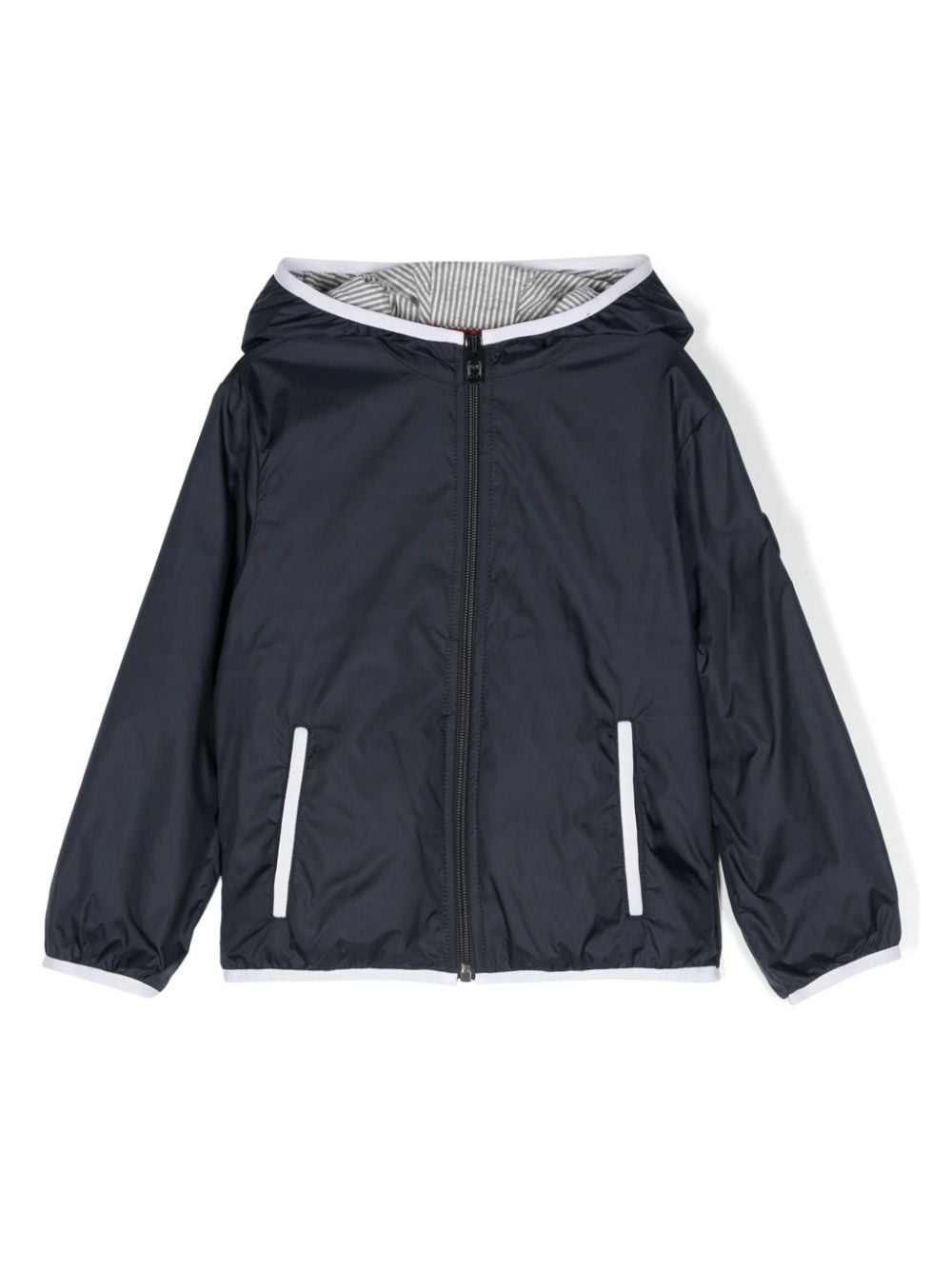 Fay Kids logo-appliqué hooded jacket - Blue von Fay Kids