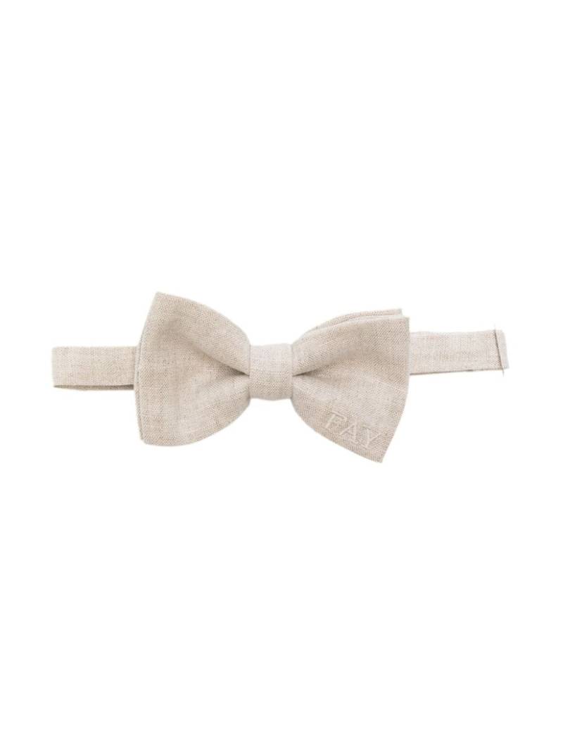 Fay Kids logo-embroidered bow tie - Neutrals von Fay Kids