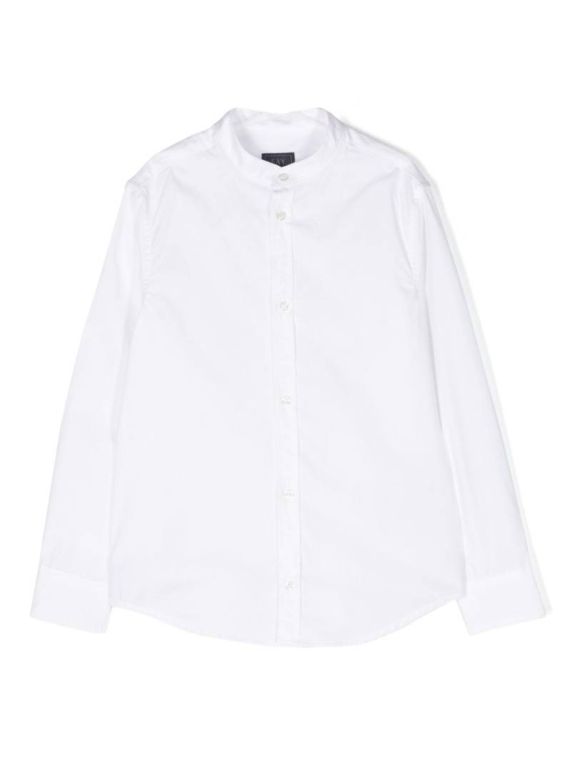 Fay Kids logo-embroidered cotton shirt - White von Fay Kids