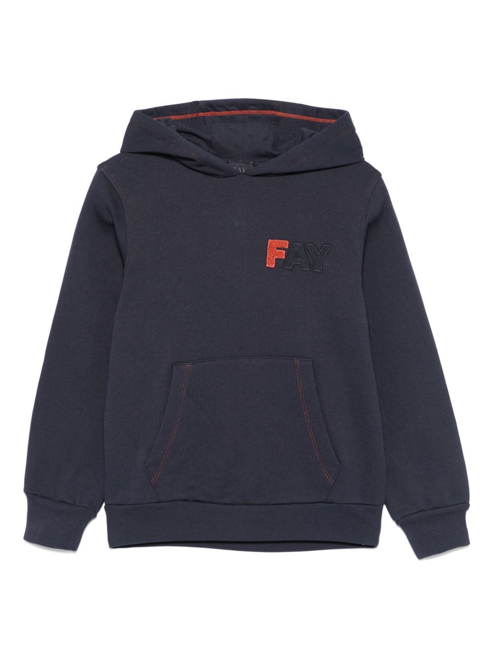 Fay Kids logo-embroidered hoodie - Blue von Fay Kids