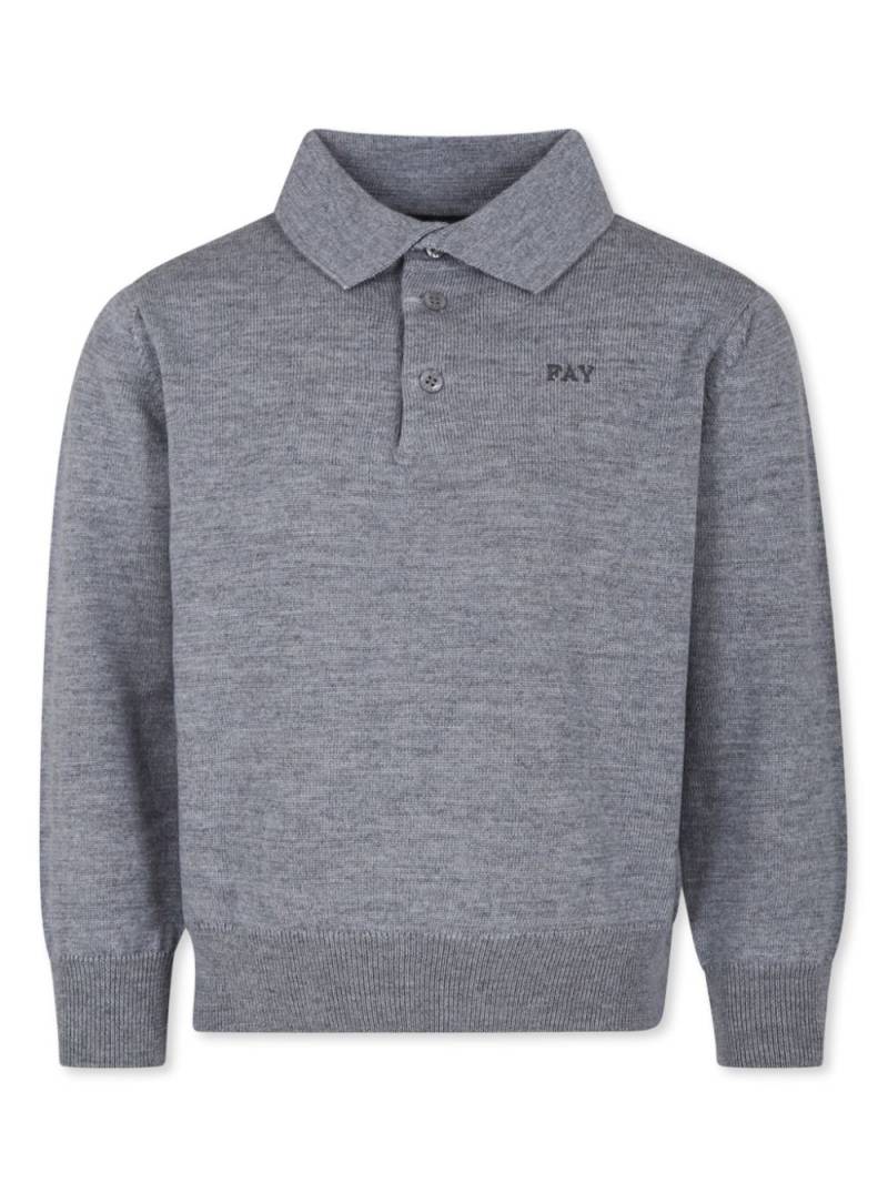 Fay Kids logo-embroidered polo shirt - Grey von Fay Kids